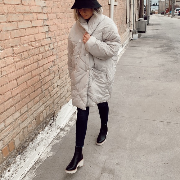 Free People Ella Puffer Jacket Mineral Dust